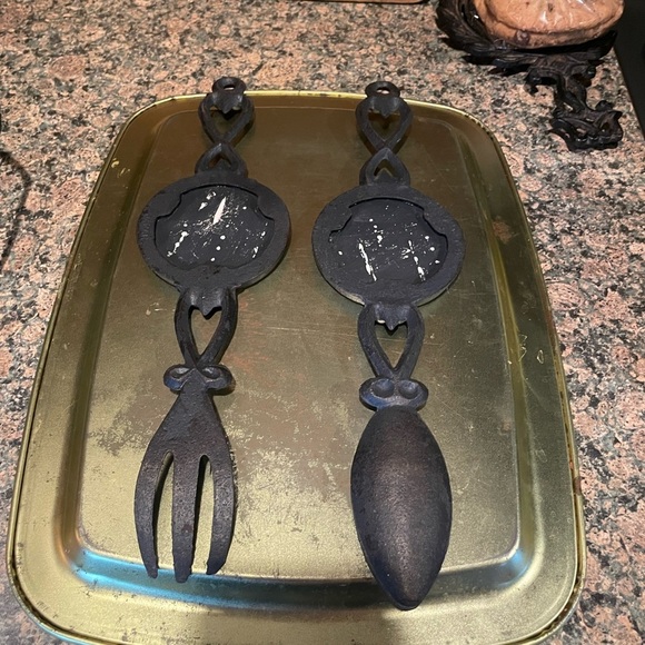 Apco Kitchen Decor - Cast Iron Fork and Spoon. With design vintage - Picture 3 of 13